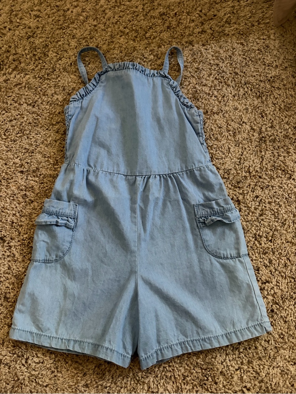 Cat & Jack Light Blue Denim Overall Shorts